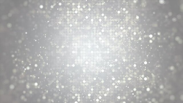 Glittering Silver Gray Bokeh Dots Circle Background Loop