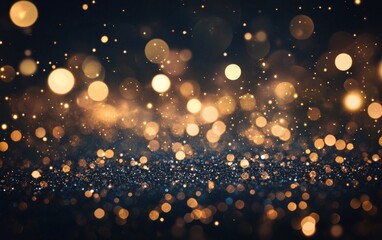Black and Gold Glitter Background A sleek black background with scattered golden glitter and sparkling light effects, perfect for elegant Black Friday designs