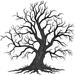 Ancient Haunted Tree with Rotting Bark