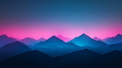 Obraz premium Majestic Mountain Landscape at Dusk with Soft Gradients in Pink and Blue Hues, Perfect for Nature and Travel Themes in Digital Art and Photography