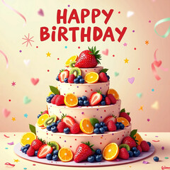 Obraz premium Happy Birthday cake