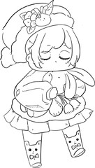 Meet the little girl hugging our adorable bunny doll on New Year’s Day.