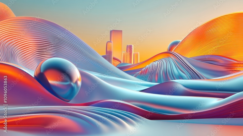 Poster abstract representation of parallel processing with ai elements on a gradient background.