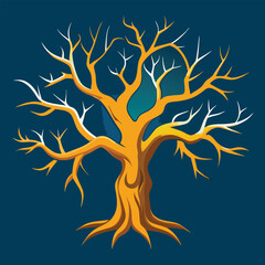 Creepy Bare Tree with Broken Limb