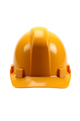 Safety yellow hard hat isolated on transparent background.