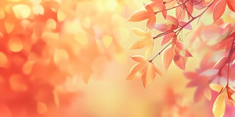 Fototapeta premium Autumnal Serenity: A Symphony of Warm Colors in Nature's Embrace