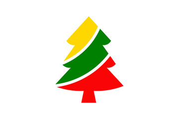 Christmas tree vector illustration on transparent background.