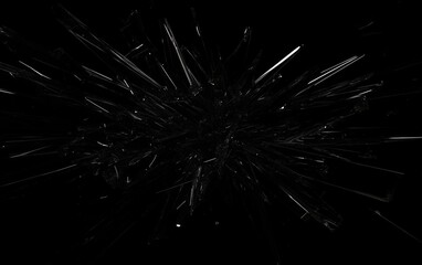 Shattered Glass Effect A black background with shards of broken glass radiating outward, with subtle reflections and depth for a dramatic look 