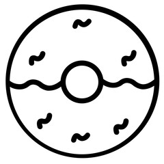 Donut Donuts Tray Line Icon