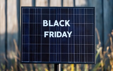 text "BLACK FRIDAY" and solar panel 