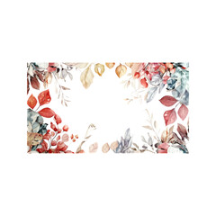 Obraz premium watercolor invitation card design with leaves background with fl