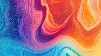 Fototapeta premium Colorful abstract background with wavy lines and shapes in vibrant colors. Color gradient, colorful waves, and curves in the form of a marbling pattern.