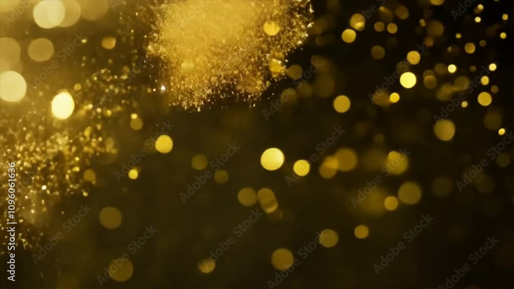 Aufkleber golden bokeh background with shimmering particles festive celebration of light and texture in abstra