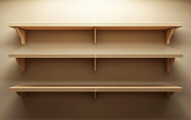 Fototapeta premium Empty shelves. empty wooden supermarket shelves christmas background 