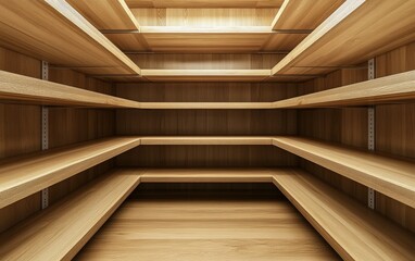 Empty shelves. empty wooden supermarket shelves christmas background 