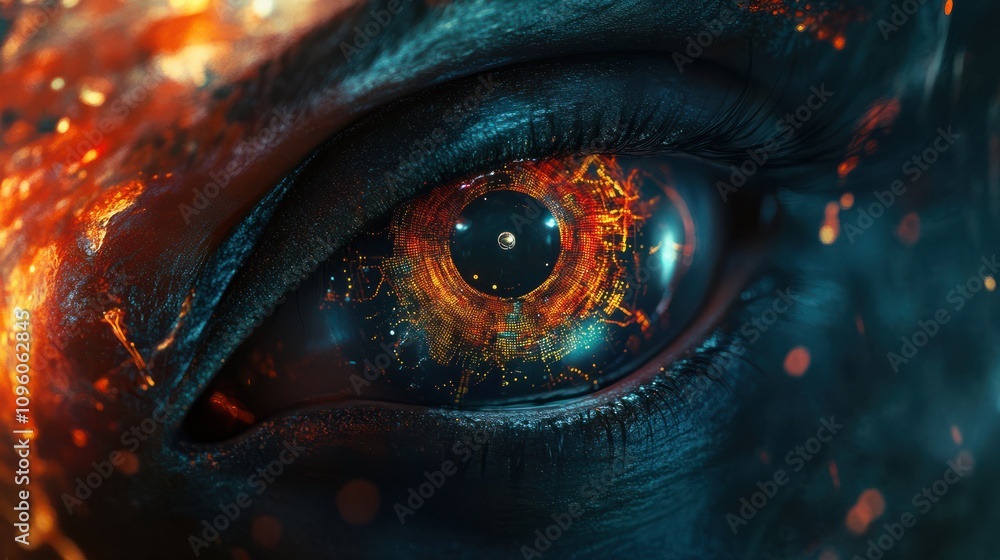 Aufkleber futuristic high-definition digital fusion, clever integration of artificial intelligence, machine le