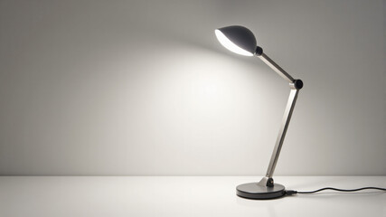 Minimal Geometric Desk Lamp with Soft Ambient Light