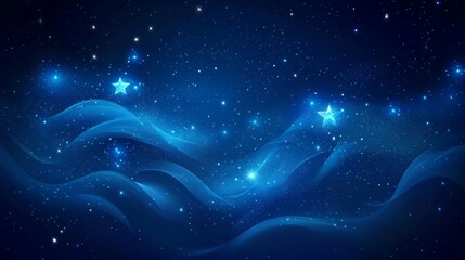 Obraz premium Starry Night Sky with Glowing Waves