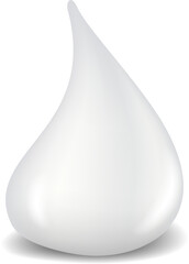 Cosmetic white drop realistic mockup. Cream sample