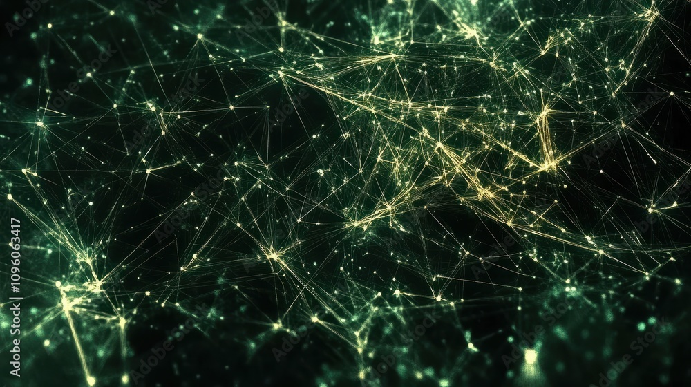 Poster global network connections. abstract neural networks cyberspace. futuristic grid. top view. generati