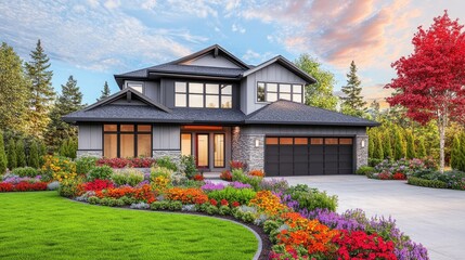Modern 3D Rendering of a Stylish House Exterior
