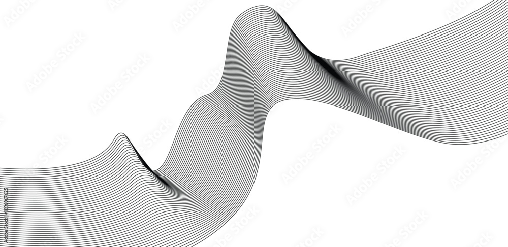 Poster wave line abstract white and light gray. abstract wave stripe lines texture background.