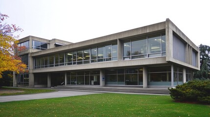 Modern 1960s Office Building with Geometric Design