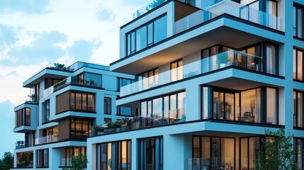 Obraz premium Modern Apartment Complex with Contemporary Design