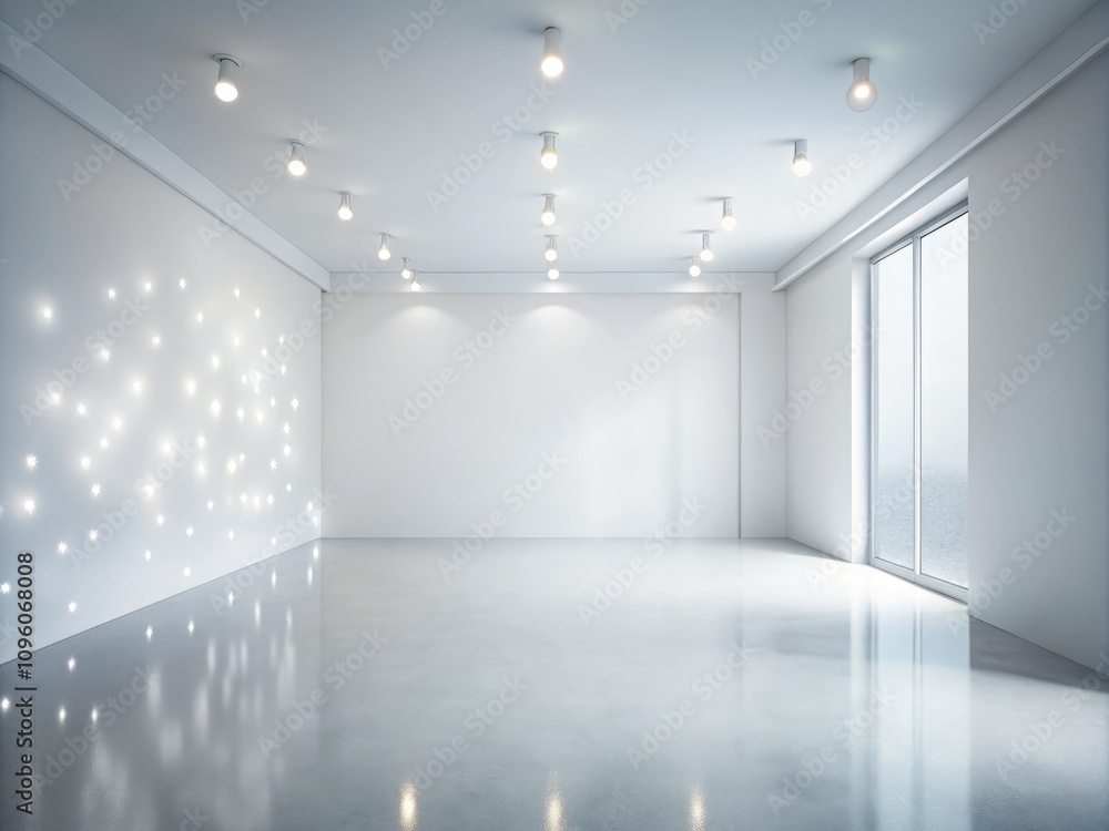 Poster abstract empty room studio with blurred gradient white background for night photography, creating a 