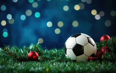 Fototapeta premium soccer christmas background 