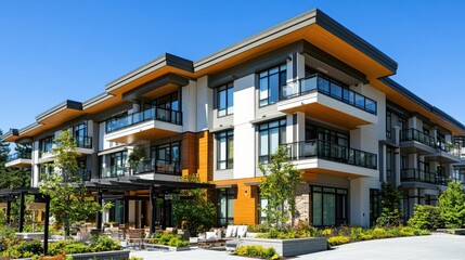 Fototapeta premium Modern Residential Apartment Building Exterior