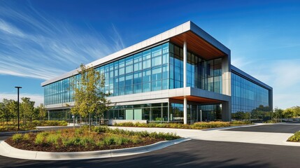 Obraz premium Modern Corporate Office Building with Glass Facade