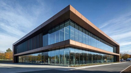 Fototapeta premium Modern Architectural Building with Glass Facade