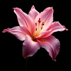 Fototapeta premium AI-generated pink lily portraits.