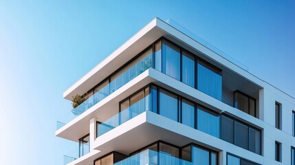 Fototapeta premium Modern High-Rise Building with Expansive Windows