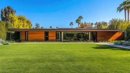 Modern Home with Wooden Panel Accents