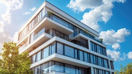 Obraz premium Modern Apartment Building with Sleek Design