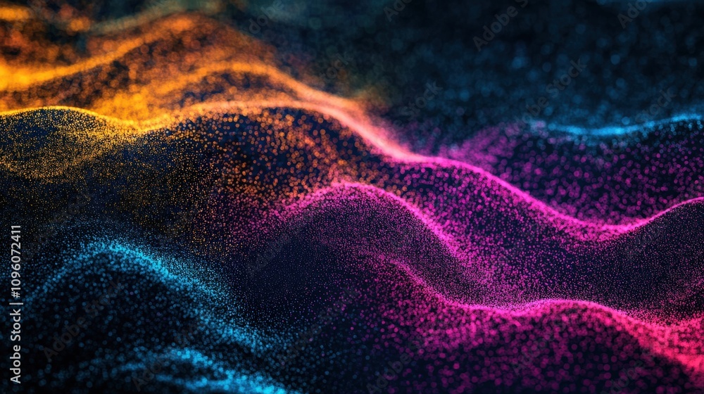 Poster Abstract Colorful Particle Wave Abstract Background