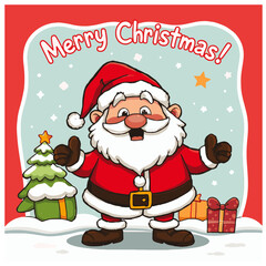 christmas greeting card with santa claus