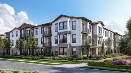 Obraz premium Contemporary Apartment Complex Exterior View