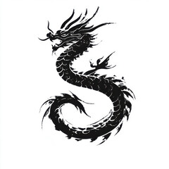 Obraz premium Chinese ink brush strokes dragon