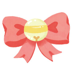 Cute Red Bow Chrismas Crayon Painting 
Chrismas Clipart christmas decoration sticker
hand drawn illustration