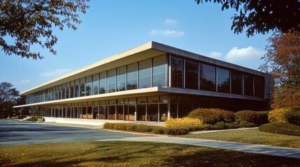 Obraz premium Mid-Century Modern Office Building from the 1960s