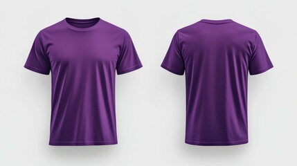 T-shirt mockup,  t-shirt front and back views. White background