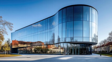 Fototapeta premium Modern Office Building in Poznań's Grunwald District