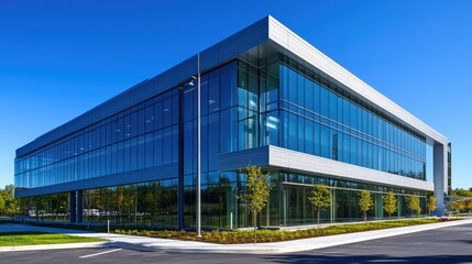 Obraz premium Modern Office Building with Expansive Glass Walls