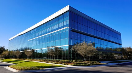 Modern Office Building with Glass Walls