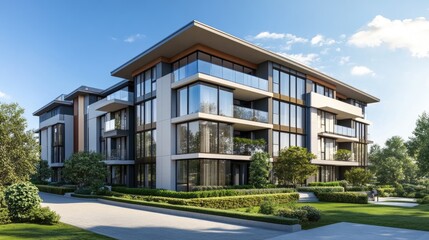 Modern Residential Apartment Building Facade