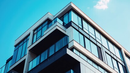 Modern Urban Housing Structure with Large Windows