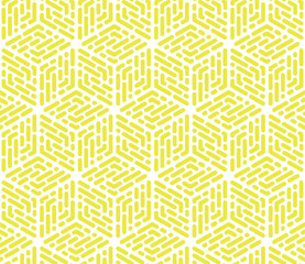 Abstract geometric pattern. A seamless vector background. White and yellow ornament. Graphic modern pattern. Simple lattice graphic design